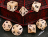 Beige Pearl 7-Dice Set Cream Marble w/Black Dnd Dice Acrylic