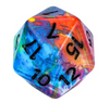 Multi-Colour Mix Pattern Dice 7-Dice Set w/Black Dnd Dice Resin