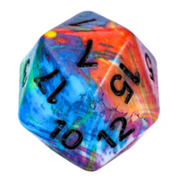 Multi-Colour Mix Pattern Dice 7-Dice Set w/Black Dnd Dice Resin