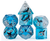 Eagle Dice 7-Dice Set Blue w/ Black Eagle Inside Dnd Dice Set