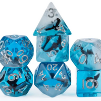 Eagle Dice 7-Dice Set Blue w/ Black Eagle Inside Dnd Dice Set
