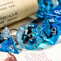 Eagle Dice 7-Dice Set Blue w/ Black Eagle Inside Dnd Dice Set