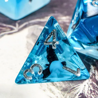 Eagle Dice 7-Dice Set Blue w/ Black Eagle Inside Dnd Dice Set