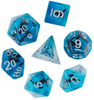 Eagle Dice 7-Dice Set Blue w/ Black Eagle Inside Dnd Dice Set