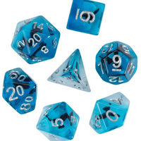 Eagle Dice 7-Dice Set Blue w/ Black Eagle Inside Dnd Dice Set