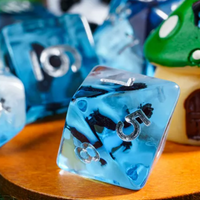 Eagle Dice 7-Dice Set Blue w/ Black Eagle Inside Dnd Dice Set