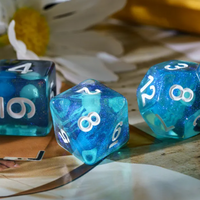 Noctilucent Jellyfish Dice 7-Dice Set Blue Glitter Dnd Dice Set