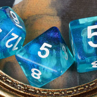 Noctilucent Jellyfish Dice 7-Dice Set Blue Glitter Dnd Dice Set