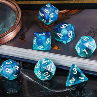 Noctilucent Jellyfish Dice 7-Dice Set Blue Glitter Dnd Dice Set