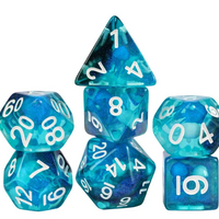 Noctilucent Jellyfish Dice 7-Dice Set Blue Glitter Dnd Dice Set
