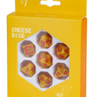 Cheese Dice | Funny Yellow 7-Dice Set for DnD Cheesy Chances