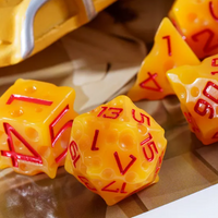 Cheese Dice | Funny Yellow 7-Dice Set for DnD Cheesy Chances