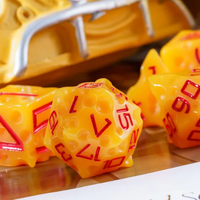 Cheese Dice | Funny Yellow 7-Dice Set for DnD Cheesy Chances