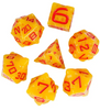 Cheese Dice | Funny Yellow 7-Dice Set for DnD Cheesy Chances