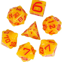 Cheese Dice | Funny Yellow 7-Dice Set for DnD Cheesy Chances