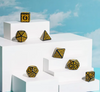 Yellow Druid Pattern 7-Dice Set DND RPG Dice Black Druid Dice Set