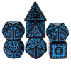 Blue Druid Pattern 7-Dice Set DND RPG Dice Black Druid Dice Set