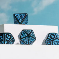 Blue Druid Pattern 7-Dice Set DND RPG Dice Black Druid Dice Set