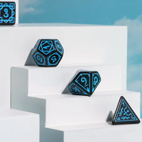 Blue Druid Pattern 7-Dice Set DND RPG Dice Black Druid Dice Set