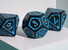 Blue Druid Pattern 7-Dice Set DND RPG Dice Black Druid Dice Set