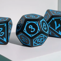 Blue Druid Pattern 7-Dice Set DND RPG Dice Black Druid Dice Set