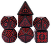 Red Druid Pattern 7-Dice Set DND RPG Dice Black Druid Dice Set