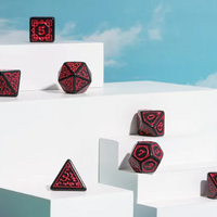 Red Druid Pattern 7-Dice Set DND RPG Dice Black Druid Dice Set