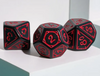 Red Druid Pattern 7-Dice Set DND RPG Dice Black Druid Dice Set
