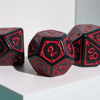 Red Druid Pattern 7-Dice Set DND RPG Dice Black Druid Dice Set