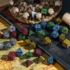 Red Druid Pattern 7-Dice Set DND RPG Dice Black Druid Dice Set