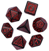 Red Druid Pattern 7-Dice Set DND RPG Dice Black Druid Dice Set