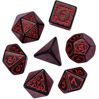 Red Druid Pattern 7-Dice Set DND RPG Dice Black Druid Dice Set