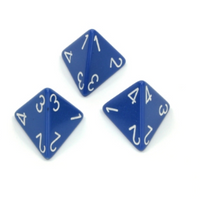 Opaque Polyhedral Blue /white d4 | 4-Sided Dice (sold per die)