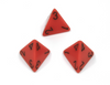 Opaque Polyhedral Orange /black d4 | 4-Sided Dice (sold per die)