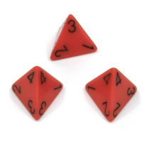 Opaque Polyhedral Orange /black d4 | 4-Sided Dice (sold per die)