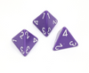 Opaque Polyhedral Purple /white d4 | 4-Sided Dice (sold per die)