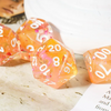 Orange & Pink 7-Dice Set | Swirl Foil Series Dice Semi-Translucent