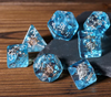 Nautical Odyssey Blue 7-Dice Set DND RPG Dice Gold Rudder Inclusion