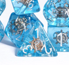 Nautical Odyssey Blue 7-Dice Set DND RPG Dice Gold Rudder Inclusion