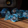 Nautical Odyssey Blue 7-Dice Set DND RPG Dice Gold Rudder Inclusion