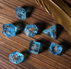 Nautical Odyssey Blue 7-Dice Set DND RPG Dice Gold Rudder Inclusion