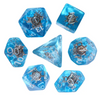 Nautical Odyssey Blue 7-Dice Set DND RPG Dice Gold Rudder Inclusion