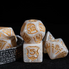 Giant Fighter Pearl Dice (7) with Gold Numbers JUMBO Dice Set (Available in Several Colors)