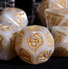 Giant Fighter Pearl Dice (7) with Gold Numbers JUMBO Dice Set (Available in Several Colors)