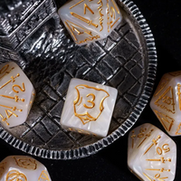 Giant Fighter Pearl Dice (7) with Gold Numbers JUMBO Dice Set (Available in Several Colors)