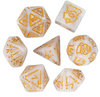 Giant Fighter Pearl Dice (7) with Gold Numbers JUMBO Dice Set (Available in Several Colors)