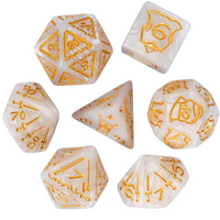Giant Fighter Pearl Dice (7) with Gold Numbers JUMBO Dice Set (Available in Several Colors)