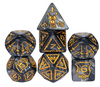 Giant Fighter Pearl Dice (7) with Gold Numbers JUMBO Dice Set (Available in Several Colors)