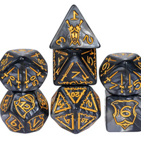 Giant Fighter Pearl Dice (7) with Gold Numbers JUMBO Dice Set (Available in Several Colors)
