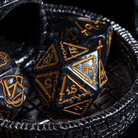 Giant Fighter Pearl Dice (7) with Gold Numbers JUMBO Dice Set (Available in Several Colors)